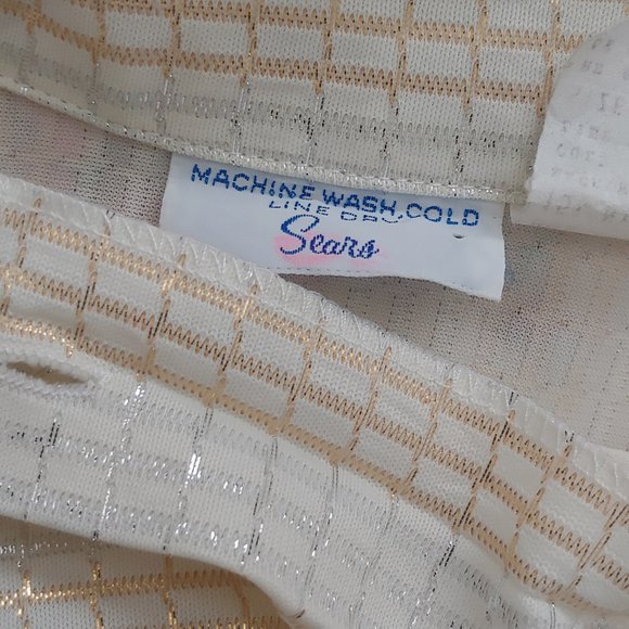 Vintage 1970s Metallic Thread Button Up Shirt - Picture 7 of 7